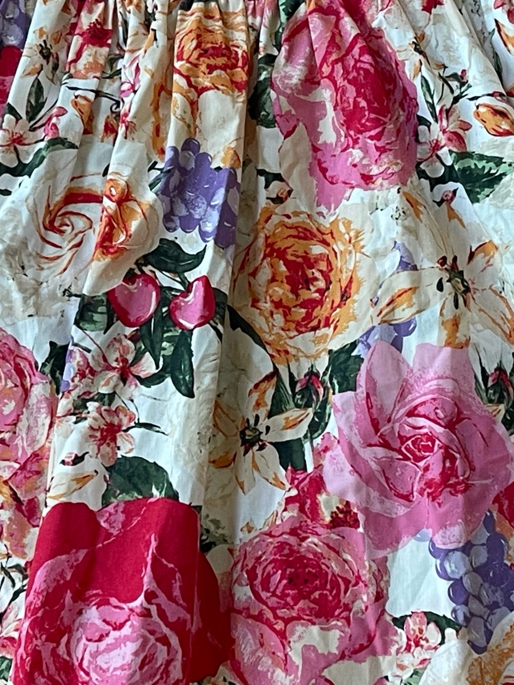 Buddy Love Floral Puff Sleeve Mini Dress L Cottagecore Scalloped Bust Boho - Picture 3 of 16